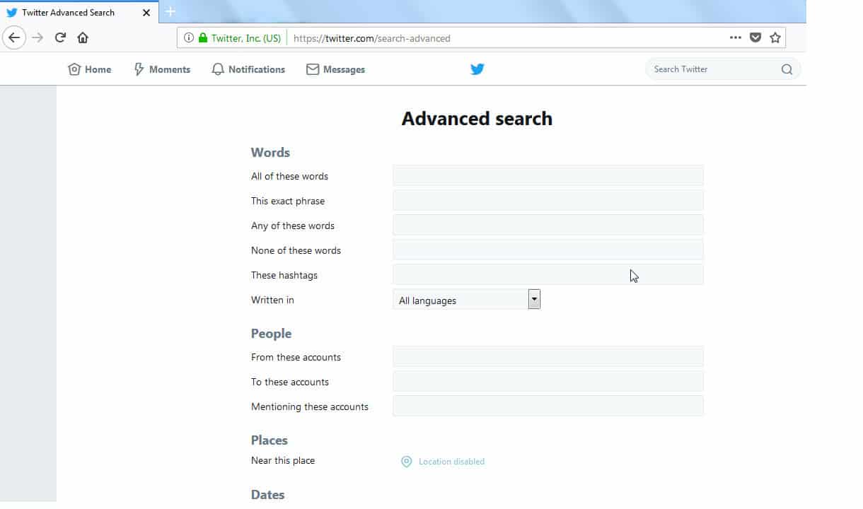 advanced twitter search on app